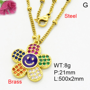 Brass Micro Pave Necklaces F3N403775vbmb-L017