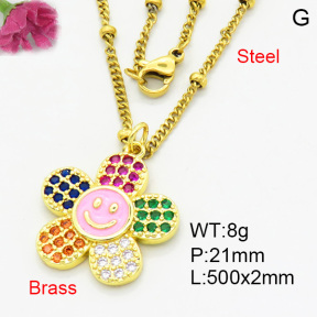 Brass Micro Pave Necklaces F3N403777vbmb-L017