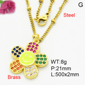 Brass Micro Pave Necklaces F3N403778vbmb-L017