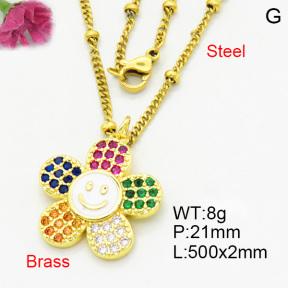 Brass Micro Pave Necklaces F3N403779vbmb-L017
