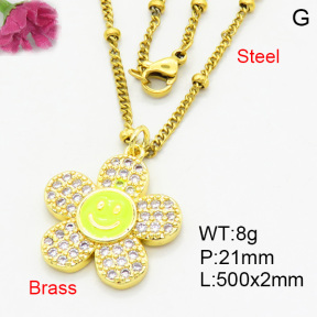 Brass Micro Pave Necklaces F3N403783ablb-L017