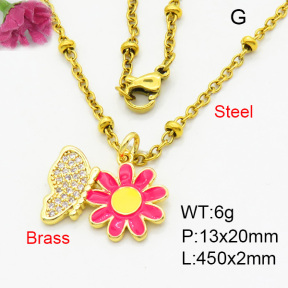 Brass Micro Pave Necklaces F3N403788avja-L017