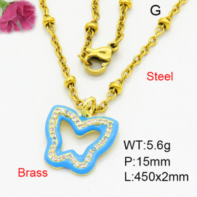Brass Micro Pave Necklaces F3N403796aajl-L017
