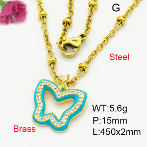 Brass Micro Pave Necklaces F3N403797aajl-L017