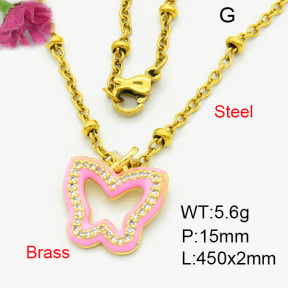 Brass Micro Pave Necklaces F3N403800aajl-L017