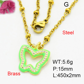 Brass Micro Pave Necklaces F3N403801aajl-L017