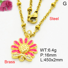 Brass Micro Pave Necklaces F3N403804aajl-L017