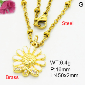 Brass Micro Pave Necklaces F3N403809aajl-L017