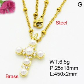 Brass Necklaces F3N403813vbmb-L017