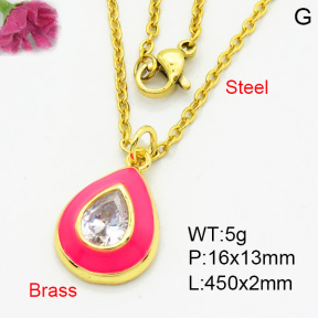 Brass Necklaces F3N403814aajl-L017