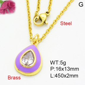 Brass Necklaces F3N403815aajl-L017
