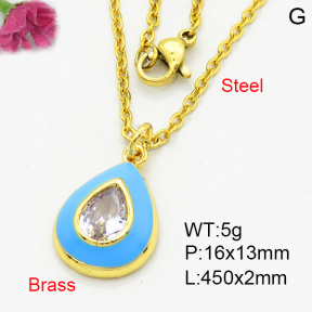 Brass Necklaces F3N403816aajl-L017
