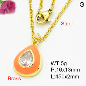 Brass Necklaces F3N403817aajl-L017