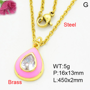 Brass Necklaces F3N403818aajl-L017
