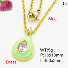 Brass Necklaces F3N403819aajl-L017