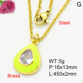Brass Necklaces F3N403820aajl-L017