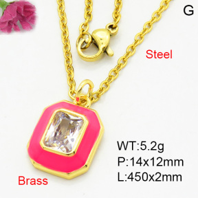 Brass Necklaces F3N403821aajl-L017