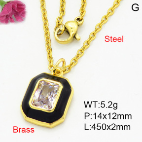 Brass Necklaces F3N403822aajl-L017