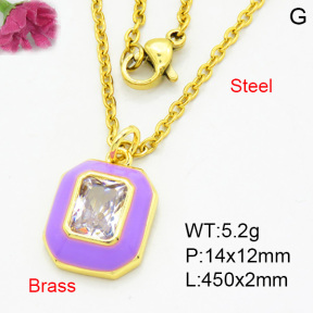 Brass Necklaces F3N403823aajl-L017
