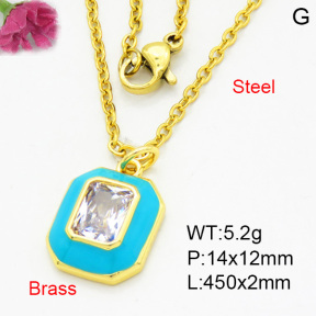 Brass Necklaces F3N403824aajl-L017