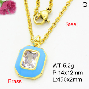 Brass Necklaces F3N403827aajl-L017