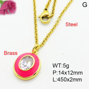 Brass Necklaces F3N403831aajl-L017