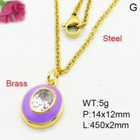 Brass Necklaces F3N403832aajl-L017