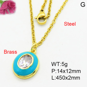 Brass Necklaces F3N403833aajl-L017