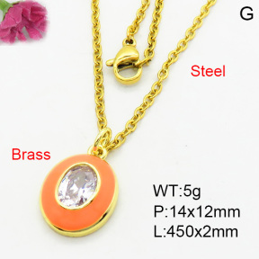 Brass Necklaces F3N403834aajl-L017