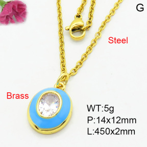 Brass Necklaces F3N403835aajl-L017