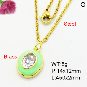 Brass Necklaces F3N403836aajl-L017