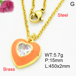 Brass Necklaces F3N403839aajl-L017