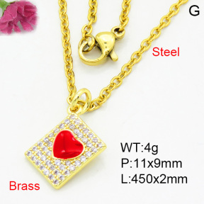 Brass Micro Pave Necklaces F3N403840avja-L017