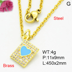 Brass Micro Pave Necklaces F3N403843avja-L017