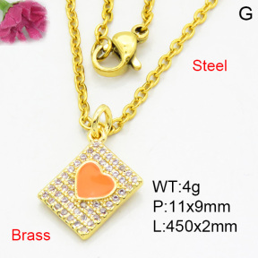 Brass Micro Pave Necklaces F3N403844avja-L017