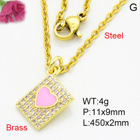 Brass Micro Pave Necklaces F3N403845avja-L017