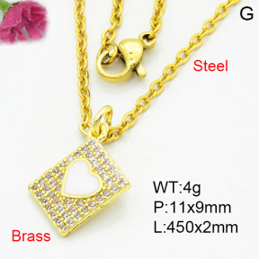 Brass Micro Pave Necklaces F3N403847avja-L017