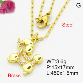 Brass Micro Pave Necklaces F3N403848avja-L017