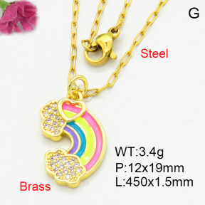 Brass Micro Pave Necklaces F3N403849baka-L017