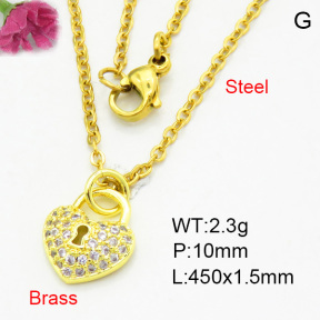Brass Micro Pave Necklaces F3N403871vail-L017