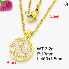 Brass Micro Pave Necklaces F3N403880avja-L017