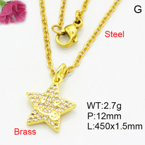 Brass Micro Pave Necklaces F3N403882avja-L017