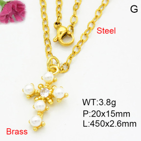Brass Necklaces F3N403886ablb-L017