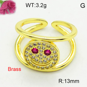 Brass Micro Pave Ring F3R400628ablb-L017