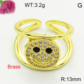Brass Micro Pave Ring F3R400629ablb-L017