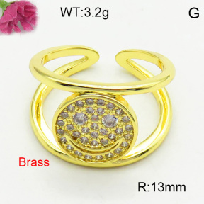 Brass Micro Pave Ring F3R400630ablb-L017