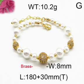 Brass Beads Bracelet F5B300016vhnv-J123