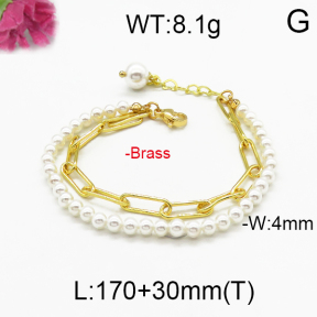 Brass Beads Bracelet F5B300018ahjb-J123