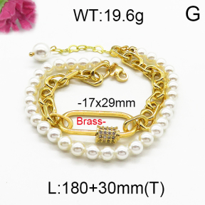 Brass Beads Bracelet F5B300019aivb-J123