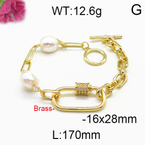 Brass Beads Bracelet F5B300020biib-J123